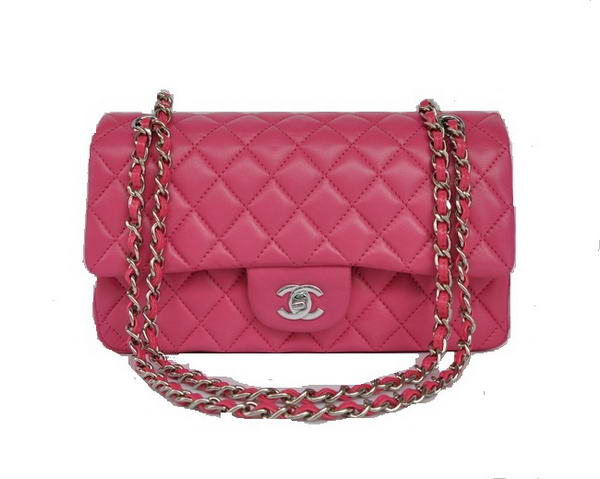 High Quality Knockoff Chanel 2.55 Series Flap Bag 1112 Rose Sheepskin Leather Silver Hardware